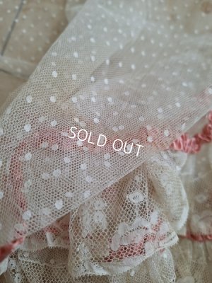 画像39: リボン装飾アンティークレースカーテン