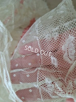 画像34: リボン装飾アンティークレースカーテン