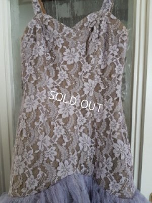 画像3: ヴィンテージパープルチュールドレス