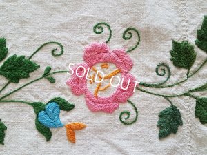画像2: ハンガリアンリネン花柄刺繍テーブルクロス