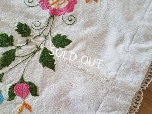 画像3: ハンガリアンリネン花柄刺繍テーブルクロス