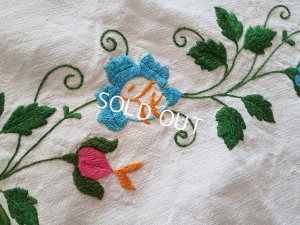 画像4: ハンガリアンリネン花柄刺繍テーブルクロス
