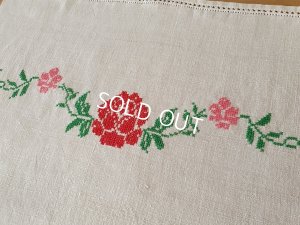 画像2: ハンガリアン花柄刺繍リネンクロス