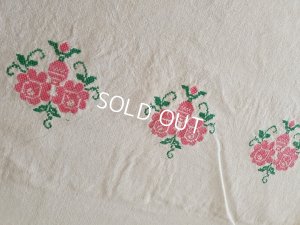 画像10: ハンガリアン花柄刺繍リネンクロス