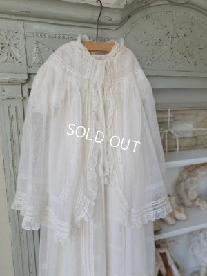 画像6: アンティークチュールレースベビーケープ付きドレス