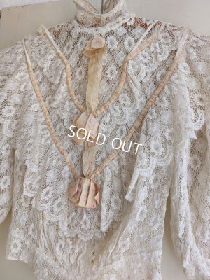 画像2: アンティークレースブラウス