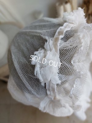 画像5: 布花付きアンティークベール