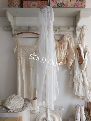 画像8: 布花付きアンティークベール