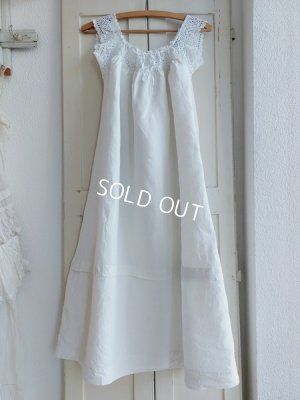 画像7: アンティークフィレレース装飾リネンドレス