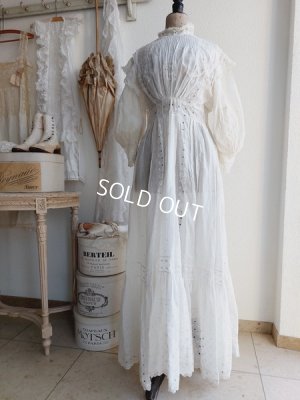 画像7: エドワ―ディアン期レースティードレス
