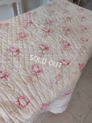 画像4: アンティークフレンチ花かご柄キルト