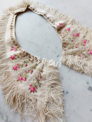 画像7: アンティーク花柄刺繍付け襟