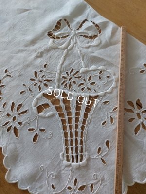 画像6: アンティーク花かご柄リネンカーテン