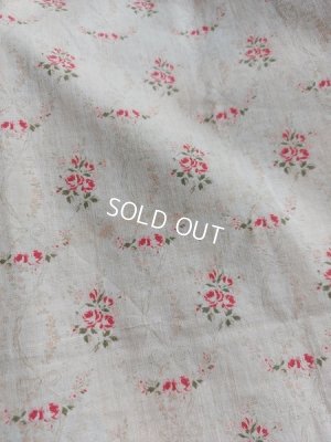 画像7: アンティーク小さなローズ柄ファブリック