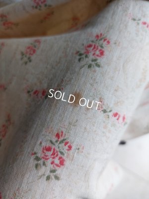 画像13: アンティーク小さなローズ柄ファブリック