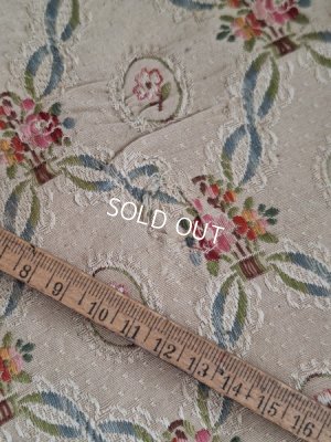 画像27: アンティーク花かご柄フレンチカーテン