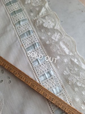 画像10: アンティークリボン装飾レースクロス