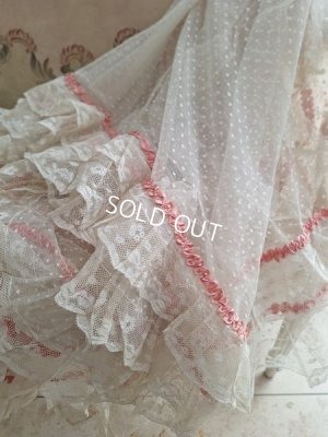 画像2: リボン装飾アンティークレースカーテン
