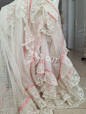 画像5: リボン装飾アンティークレースカーテン