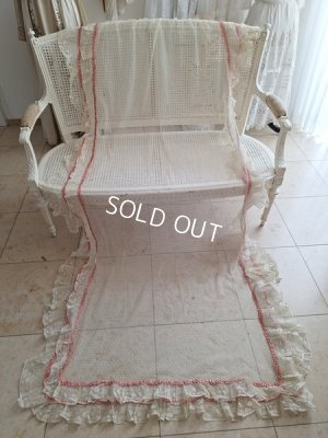 画像8: リボン装飾アンティークレースカーテン