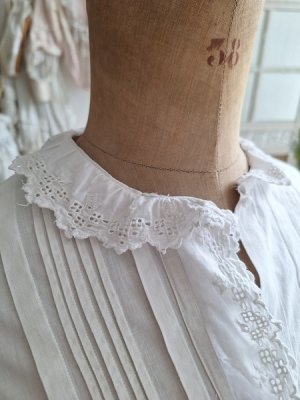 画像9: アンティークコットンリネンブラウス