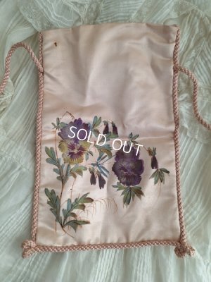 画像2: アンティークパンジー柄シルクポーチ