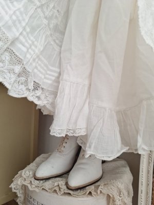 画像13: アンティークレースペチコート