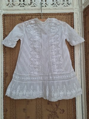 画像10: アンティークレースベビードレス