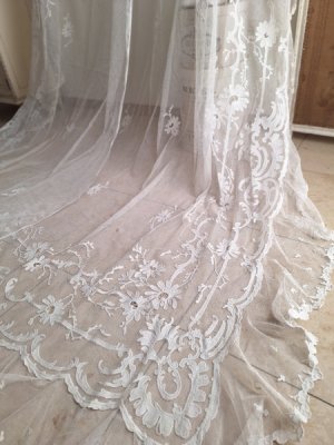画像5: アンティークコ―ネリー刺繍ペアカーテン