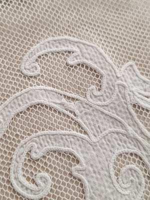 画像39: アンティークコ―ネリー刺繍ペアカーテン